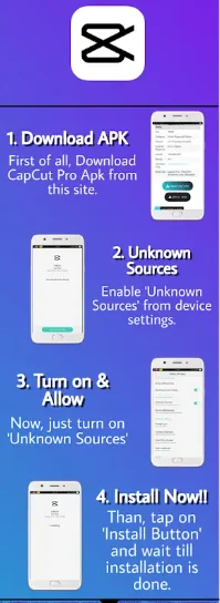 installation process of Capcut Mod Apk